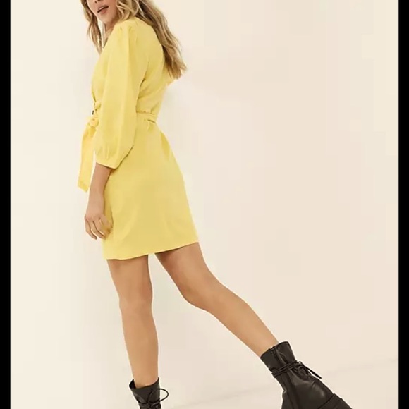 Wrap cotton dress with self-tie belt - Picture 3 of 8